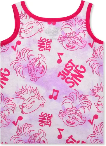 Vista 7 de UNIVERSAL Trolls Poppy Girls - Paquete de 3 camisetas sin mangas para niños pequeños y grandes, color rosaazul