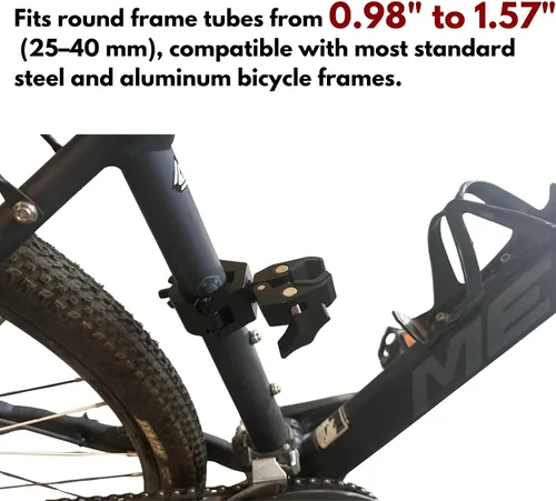 Vista 3 de Soporte de bloqueo en U para bicicleta de alta resistencia, soporte de doble abrazadera de metal para candado de bicicleta, se adapta a marcos