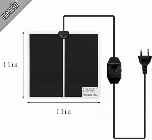 Vista 7 de Hamiledyi Almohadilla térmica de reptiles de 14 W, 2 unidades, calentador con ajuste de control de temperatura debajo del tanque de 11 x 11