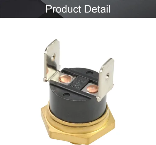 Vista 4 de Fielect Interruptor de control de temperatura del termostato KSD301, ajuste Snap Disc Interruptor de temperatura 257.0 °F Cobre M5 normalmente