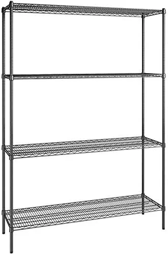 Vista 134 de Kit de 4 estantes de epoxi verde NSF de 21 x 72 pulgadas con postes de 86 pulgadas, estantería de almacenamiento resistente, kit de estantería