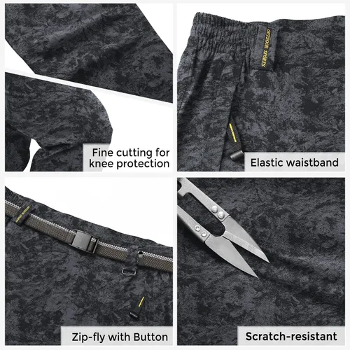 Vista 6 de SIKAINI Pantalones tácticos de secado rápido para hombre, ligeros, impermeables, para senderismo, Ripstop, con cinturón