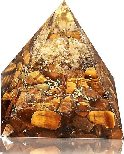 Vista 8 de Pirámide de orgón del árbol de la vida para energía positiva, peridoto de orgonita y cristal curativo de obsidiana para reducir el estrés
