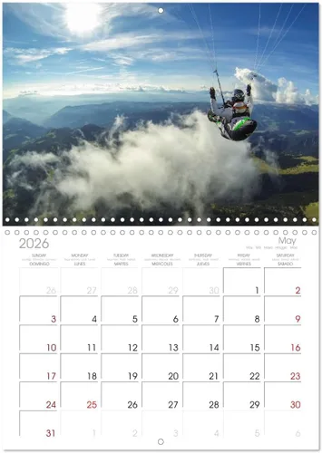 Vista 9 de Parapente - entre el cielo y la tierra (calendario mensual de pared 2025 11.7 x 16.5 pulgadas (abierto), calendario de 14 meses CALVENDO