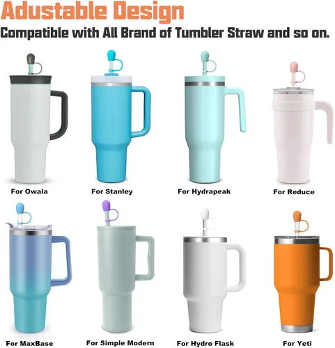Vista 3 de Funda de popote ajustable para Stanley, Simple Modern, Yeti Owala Hydro Flask Reduce Maars Meoky MaxBase Beast Copa Hydrapeak, todas las marcas