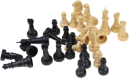 Vista 7 de 32 piezas de plástico tradicional torneo accesorios de ajedrez peones ajedrez