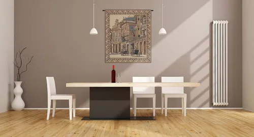 Vista 5 de C Charlotte Home Furnishings Inc Maison de Cygne - Tapiz belga para colgar en la pared, mezcla de algodón y poliéster, arte de pared, 21 x 18