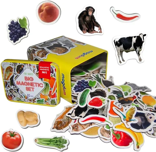 Vista 12 de FOTO FRUTAS Y BAYAS - imanes para la cocina - imanes grandes reales para nevera para niños pequeños - juguetes magnéticos educativos para bebés de 3