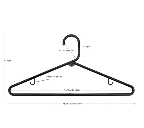 Vista 4 de Nahanco Perchas de plástico para ropa, negro, paquete de 24 (TBBHU)