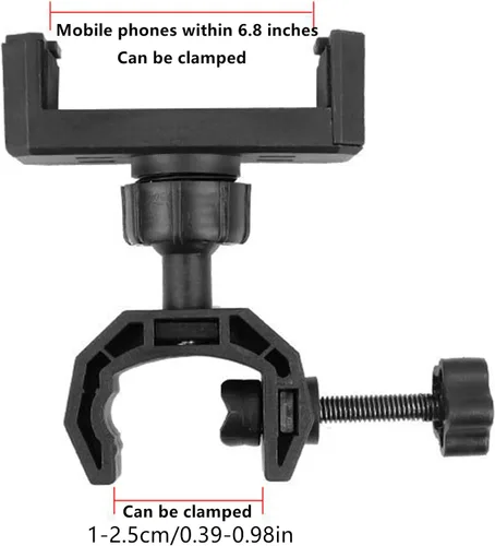 Vista 2 de Soporte de micrófono Soporte de teléfono Soporte de micrófono de plástico para teléfonos giratorios de 360 grados Clip