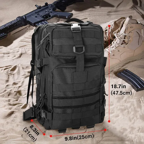 Vista 4 de ProCase Mochila táctica militar, mochila de gran capacidad de 35 L, paquete de asalto militar de 2 días, bolsa para caza, senderismo, campamento