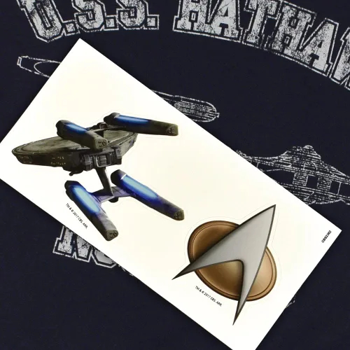 Vista 6 de Popfunk Camiseta y calcomanías clásicas de Star Trek USS Enterprise
