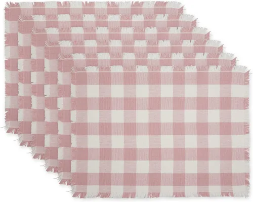 Vista 31 de DII Colección de Mesa a Cuadros Pesada con Flecos, Camino de Mesa, 14x72 pulgadas, Gris 2-Gris
