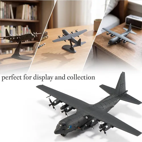 Vista 5 de AC-130H Gunship - Aviones fundidos a presión, escala 1/200, modelo de avión de metal para coleccionista, entusiasta de la aviación, coleccionable
