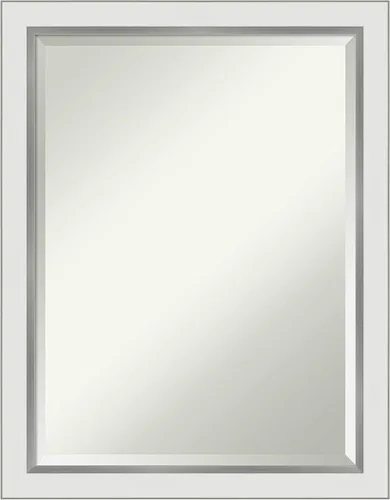 Vista 12 de Amanti Art - Espejo de baño blanco para sobre lavabo, espejo de tocador rectangular blanco de 35x45 para gabinete, marco moderno extragrande, se