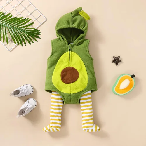 Vista 4 de Disfraces de aguacate para niños y niñas, para recién nacidos, Halloween, disfraz de aguacate, calabaza, dinosaurio, Halloween
