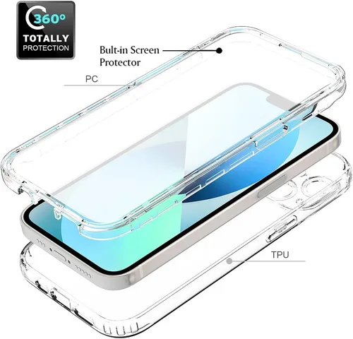 Vista 3 de Funda híbrida de PC+TPU para iPhone 11 Pro de 5.8 pulgadas con protector de pantalla incorporado resistente híbrido de cuerpo completo a prueba