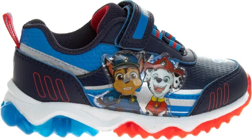Vista 4 de Paw Patrol - Zapatos deportivos para niños pequeños, tenis deportivos Chase and Marshall sin cordones, ligeros y transpirables, tenis iluminados