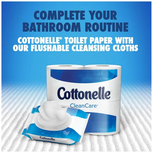 Vista 6 de Cottonelle CleanCare - Rollo de papel higiénico grande (paquete de 12 rollos), papel higiénico ultra suave con textura de ondulación limpia, seguro