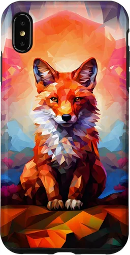 Vista 10 de iPhone 11 Mosaico de zorro rojo Lindo Funda colorida