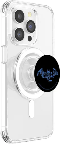 Vista 3 de DC Comics Fan Art - PopSockets MagSafe PopGrip con logotipo de pintura azul de Batman para iPhone