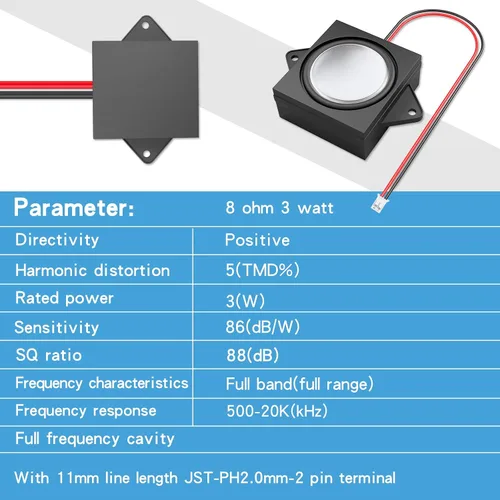 Vista 3 de MakerHawk Mini altavoz de 2 piezas - 3W 8 conector de altavoz publicitario portátil de gama completa (3.3V - 5V)