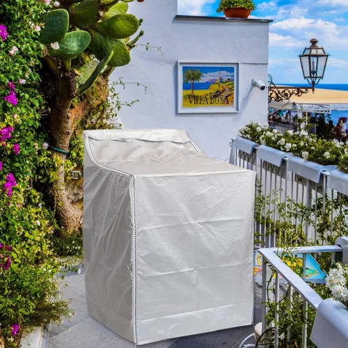 Vista 7 de QLLY Cubierta para lavadora/secadora para máquina de carga superior – Impermeable, a prueba de polvo, a prueba de sol, A29"P28"Al43" Adecuada