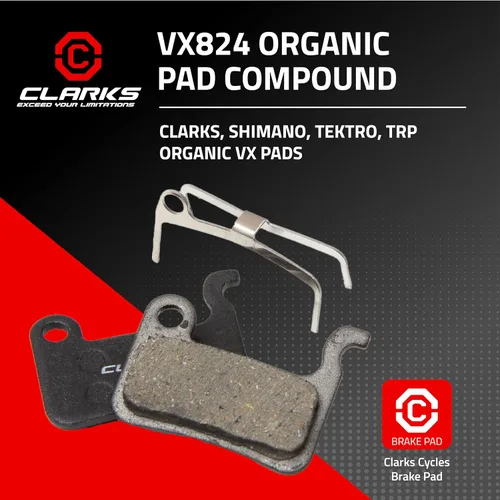 Vista 2 de Clarks Cycle Systems Disc Brake Pads, Compatible with Clark CMD-24E, Shimano XTR, XT, SLX, Deore XT