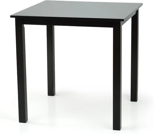Vista 6 de Juego de 3 piezas de comedor de cocina, mesa cuadrada y 2 sillas Falabella, estilo clásico, madera maciza, acabado espresso