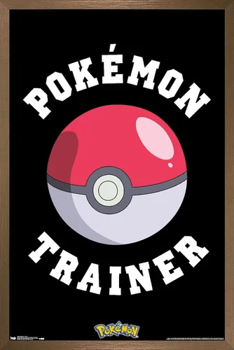 Vista 13 de Trends International Pokémon - Póster de pared de entrenador, 14.725 x 22.375 pulgadas, versión enmarcada de madera de granero