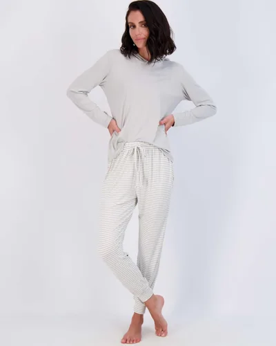 Vista 5 de Real Essentials 4 piezas sudadera con capucha y sudadera Henley de manga larga para mujer - Conjunto deportivo para descansar