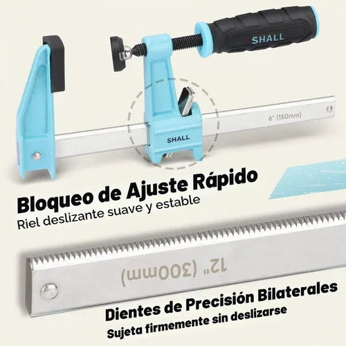 Vista 5 de SHALL Juego de abrazaderas de barra de acero de 6 pulgadas, paquete de 4 abrazaderas F de liberación rápida de servicio medio, límite de carga