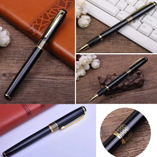 Vista 5 de Ancolo Bolígrafo de rodillo personalizado con caja de bolígrafo, perfecto para cumpleaños, negocios, fiestas para hombres y mujeres con nombre