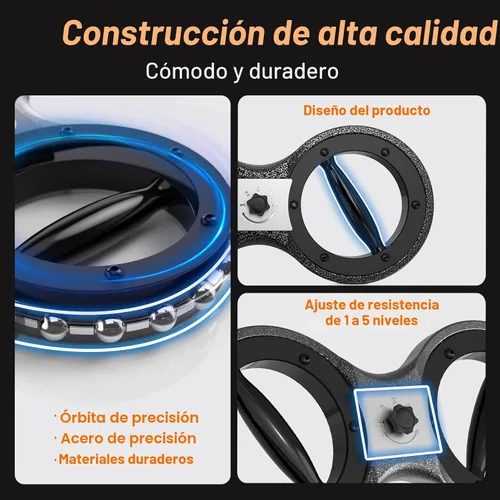 Vista 5 de HOTWAVE Burn Machine,360° Rotating Shoulder Trainer for Arms & Upper Body 3-in-1 for forearm, full-body & boxing training. Enlarged ring. Steel
