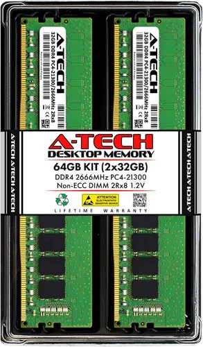 Vista 18 de A-Tech 4GB DDR4 2666 MHz UDIMM PC4-21300 (PC4-2666V) CL19 DIMM Non-ECC Desktop Módulo de memoria RAM