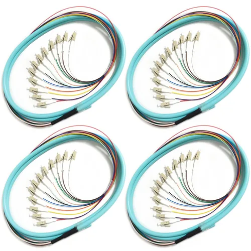 Vista 14 de 6 hilos multimodo OM1 62.5/125 ST-UPC fibra coleta, ST OM1 fibra óptica coleta, incluye 6 mangas de protección de fibra óptica de empalme de fusión