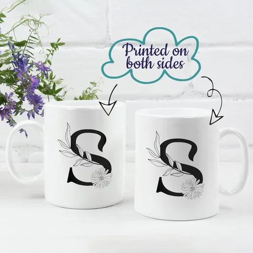 Vista 3 de Tazas de café con inicial, taza de café inicial, regalos con monograma inicial para mujer, tazas personalizadas con nombres, tazas de monograma