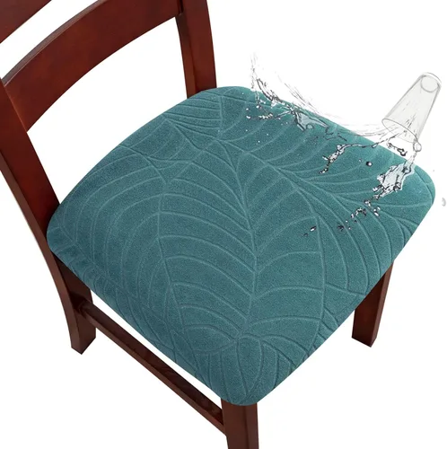 Vista 11 de Genina Fundas de asiento impermeables para sillas de comedor, fundas elásticas extraíbles y lavables, fundas de cojín para sillas de comedor