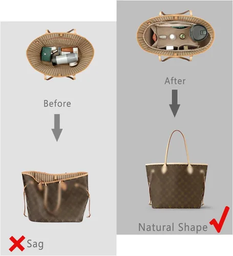Vista 7 de ZTUJO Organizador de bolso para bolso y moldeador de bolsa, organizador de bolsa para Speedy Neverful, 6 tamaños (delgado mediano, beige sedoso)