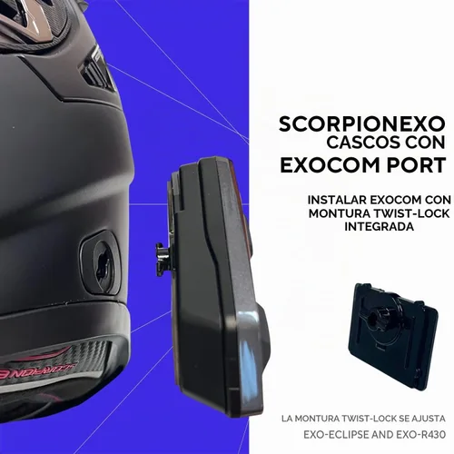 Vista 9 de EXOCOM LINK-1C Sistema de comunicación de intercomunicación para casco de motocicleta - Altavoces HD delgados de 40mm con intercomunicador Bluetooth