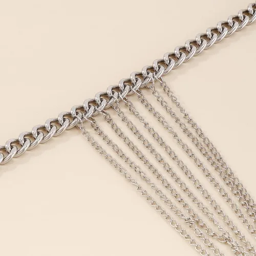 Vista 7 de Pulsera de anillo de cadena de mano esclava, pulsera de anillo de dedo de cadena bohemia con borlas para mujeres y niñas