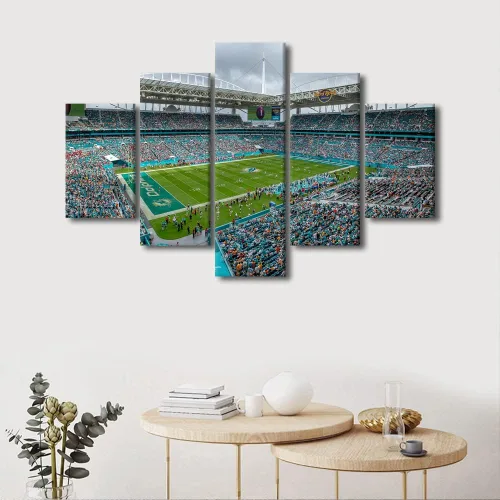 Vista 46 de TUMOVO Allegiant Stadium Arte de Lienzo para Pared de Sala de Estar Equipo de Fútbol Americano Pintura Moderna Nevada Las Vegas Cuadro Deportivo