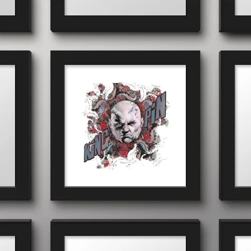 Vista 2 de Trends International Gallery Pops Marvel Comics Daredevil - Póster de pared con insignia de Kingpin, 12.00 x 12.00 pulgadas, versión de marco negro