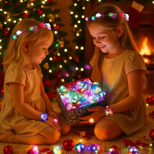 Vista 7 de LovesTown 24 anillos iluminados, recuerdos de fiesta para niños, 6 estilos que brillan en la oscuridad, suministros de fiesta para bolsas