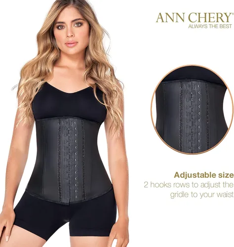 Vista 2 de Ann Chery Corsé entrenador de cintura para mujer - Cinchador de cintura colombiano - Moldeador de cuerpo de látex de 2 ganchos