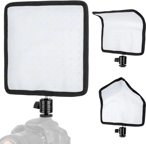 Vista 8 de Fomito Panel de luz LED flexible plegable, iluminación suave regulable en la cámara, 2500K-6500K CRI95, a prueba de salpicaduras para fotografía