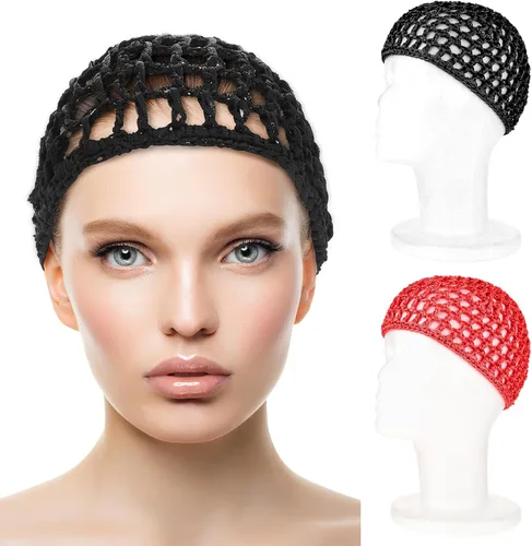 Vista 9 de WLLHYF Gorros de Peluca para Cabello Grueso y Largo, Gorros Ajustables de Red Malla Trenzada para Tejer, Hacer Crochet, Coser, Tejido de Red