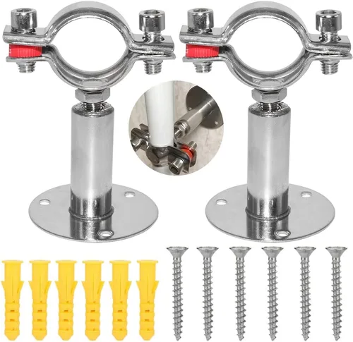 Vista 5 de Beduan Soporte de tubería de acero inoxidable de 5/8 pulgadas para montaje en pared en techo, abrazadera de correa de tubería ajustable para tubería