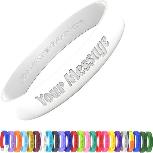 Vista 30 de Pulseras de silicona personalizadas de Reminderband, pulseras de silicona personalizadas, pulseras personalizables, pulseras personalizadas de goma
