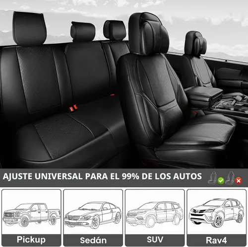 Vista 7 de CAR PASS Fundas de asiento de automóvil de piel de napa para 5 asientos, soporte lumbar de lujo, impermeables, transpirables, duraderas, todas